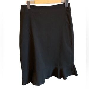 Fairweather Studio Black Pencil Skirt with Ruffles